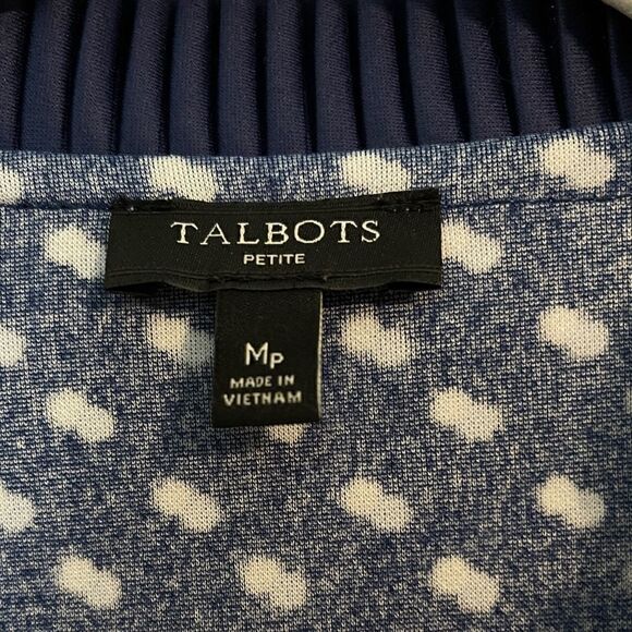 Talbots Tie Neck Pleated Top Size MP - Picture 5 of 7